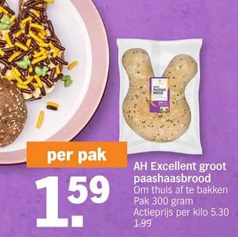 Promotions Ah excellent groot paashaasbrood - Produit Maison - Albert Heijn - Valide de 25/03/2024 à 01/04/2024 chez Albert Heijn