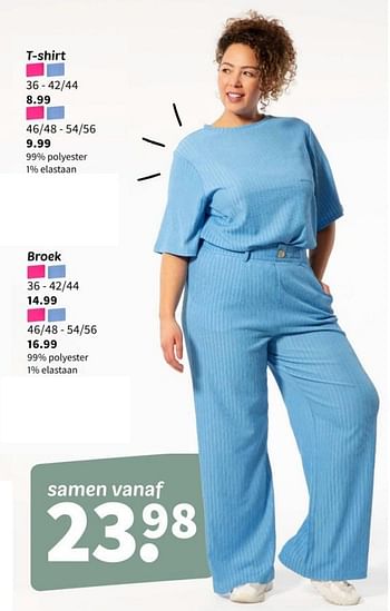 Promoties T shirt + broek - Huismerk - Wibra - Geldig van 21/03/2024 tot 03/04/2024 bij Wibra