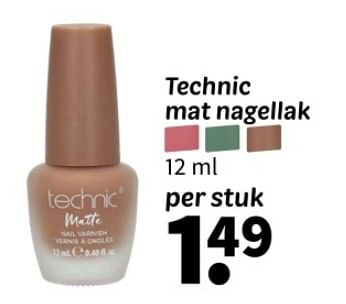 Promotions Technic mat nagellak - Technic - Valide de 21/03/2024 à 03/04/2024 chez Wibra