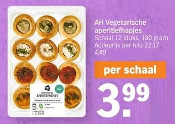 Promotions Ah vegetarische aperitiefhapjes - Produit Maison - Albert Heijn - Valide de 25/03/2024 à 01/04/2024 chez Albert Heijn