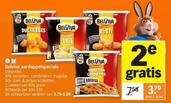 Promotions Belviva aardappelspecials oven + airfyer kroketten - Belviva - Valide de 25/03/2024 à 01/04/2024 chez Albert Heijn