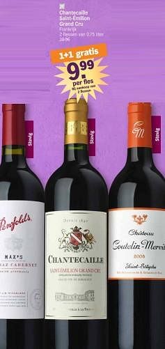 Promotions Chantecaille saint-emilion grand cru - Vins rouges - Valide de 25/03/2024 à 01/04/2024 chez Albert Heijn