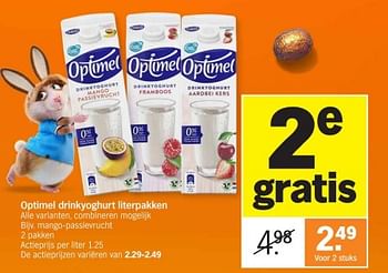 Promotions Drinkyoghurt mango-passievrucht - Optimel - Valide de 25/03/2024 à 01/04/2024 chez Albert Heijn