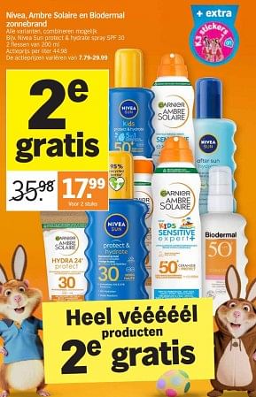 Promoties Nivea sun protect + hydrate spray spe 30 - Nivea - Geldig van 25/03/2024 tot 01/04/2024 bij Albert Heijn
