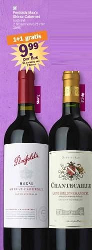 Promoties Penfolds max`s shiraz-cabernet - Rode wijnen - Geldig van 25/03/2024 tot 01/04/2024 bij Albert Heijn