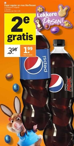 Promoties Pepsi regular en max - Pepsi - Geldig van 25/03/2024 tot 01/04/2024 bij Albert Heijn