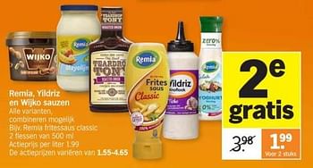 Promoties Remia fritessaus classic - Remia - Geldig van 25/03/2024 tot 01/04/2024 bij Albert Heijn