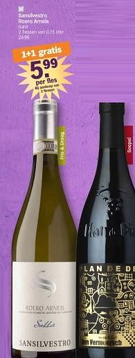 Promotions Sansilvestro roero arneis - Vins blancs - Valide de 25/03/2024 à 01/04/2024 chez Albert Heijn