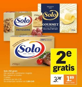 Promotions Solo bakken en braden - Solo - Valide de 25/03/2024 à 01/04/2024 chez Albert Heijn