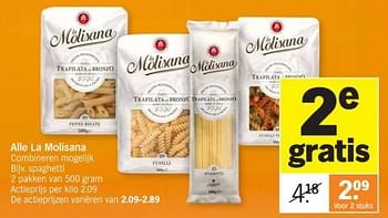 Promotions Spaghetti - La Molisana - Valide de 25/03/2024 à 01/04/2024 chez Albert Heijn