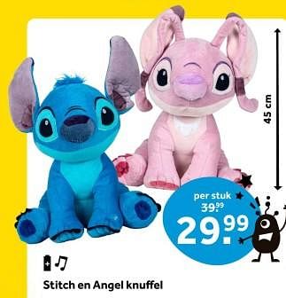 Promoties Stitch en angel knuffel - Huismerk - Intertoys - Geldig van 22/03/2024 tot 03/04/2024 bij Intertoys