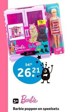 Promotions Barbie poppen en speelsets - Mattel - Valide de 22/03/2024 à 03/04/2024 chez Intertoys