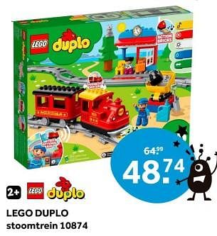 Promoties Lego duplo stoomtrein 10874 - Lego - Geldig van 22/03/2024 tot 03/04/2024 bij Intertoys