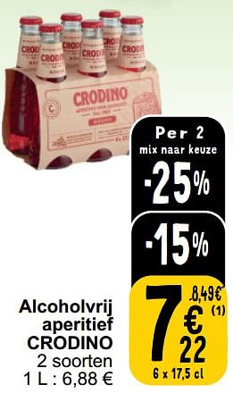 Promoties Alcoholvrij aperitief crodino - Crodino - Geldig van 26/03/2024 tot 30/03/2024 bij Cora