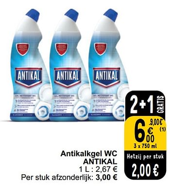 Promotions Antikalkgel wc antikal - Antikal - Valide de 26/03/2024 à 30/03/2024 chez Cora