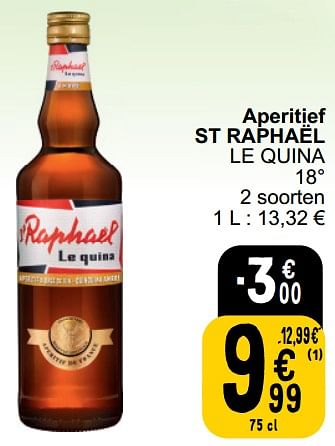 Promoties Aperitief st raphaël le quina - St Raphael - Geldig van 26/03/2024 tot 30/03/2024 bij Cora