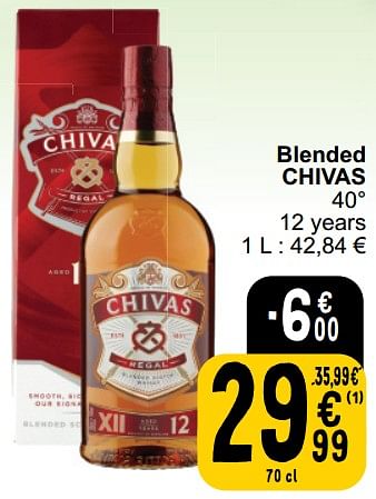 Promotions Blended chivas - Chivas Regal - Valide de 26/03/2024 à 30/03/2024 chez Cora