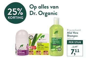 Promotions Aloë vera shampoo - Dr. Organic - Valide de 18/03/2024 à 14/04/2024 chez Holland & Barret
