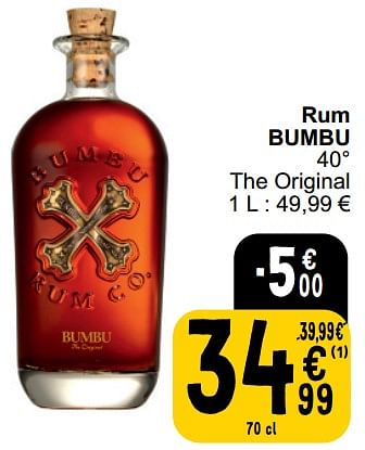 Promotions Rum bumbu - Bumbu - Valide de 26/03/2024 à 30/03/2024 chez Cora