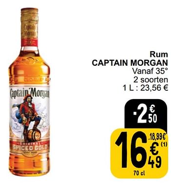 Promotions Rum captain morgan - Captain Morgan - Valide de 26/03/2024 à 30/03/2024 chez Cora