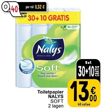 Promotions Toiletpapier nalys soft - Nalys - Valide de 26/03/2024 à 30/03/2024 chez Cora