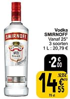 Promoties Vodka smirnoff - Smirnoff - Geldig van 26/03/2024 tot 30/03/2024 bij Cora