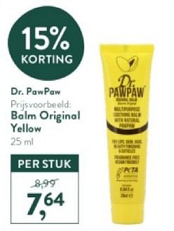 Promotions Balm original yellow - Dr. Paw Paw - Valide de 18/03/2024 à 14/04/2024 chez Holland & Barret