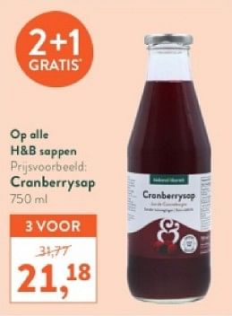 Promotions Cranberrysap - Produit maison - Holland & Barrett - Valide de 18/03/2024 à 14/04/2024 chez Holland & Barret