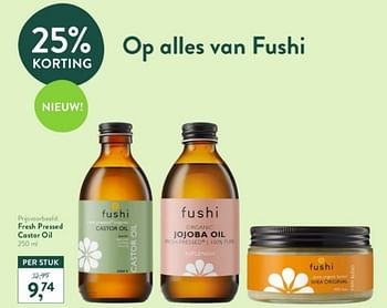 Promoties Fresh pressed castor oil - Fushi - Geldig van 18/03/2024 tot 14/04/2024 bij Holland & Barret
