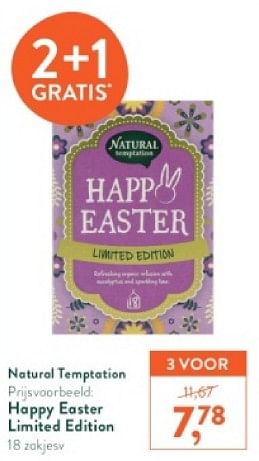 Promotions Happy easter limited edition - Natural Temptations - Valide de 18/03/2024 à 14/04/2024 chez Holland & Barret