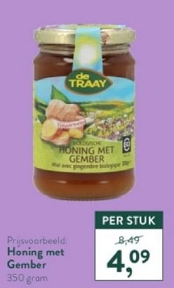 Promoties Honing met gember - de Traay - Geldig van 18/03/2024 tot 14/04/2024 bij Holland & Barret