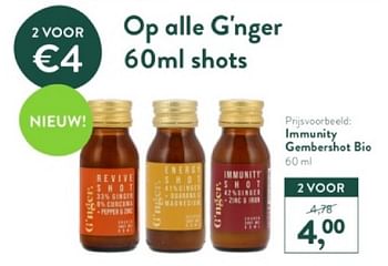 Promoties Immunity gembershot bio - G' nger - Geldig van 18/03/2024 tot 14/04/2024 bij Holland & Barret