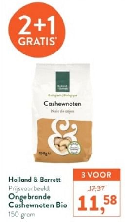 Promoties Ongebronde cashewnoten bio - Huismerk - Holland & Barrett - Geldig van 18/03/2024 tot 14/04/2024 bij Holland & Barret
