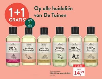Promoties Pure avocado olie - De Tuinen - Geldig van 18/03/2024 tot 14/04/2024 bij Holland & Barret