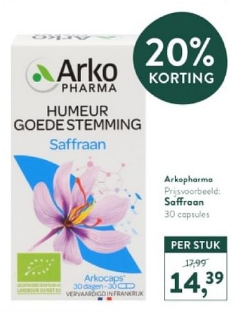 Promoties Saffraan - Arkopharma - Geldig van 18/03/2024 tot 14/04/2024 bij Holland & Barret