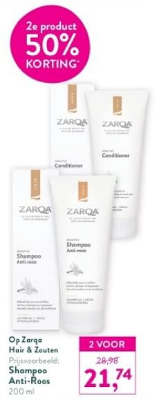 Promoties Shampoo anti roos - Zarqa - Geldig van 18/03/2024 tot 14/04/2024 bij Holland & Barret