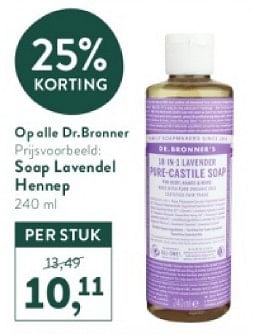 Promoties Soap lavendel hennep - Dr. bronner's - Geldig van 18/03/2024 tot 14/04/2024 bij Holland & Barret