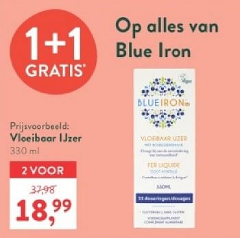 Promotions Vloeibaar ijzer - Blue Iron - Valide de 18/03/2024 à 14/04/2024 chez Holland & Barret