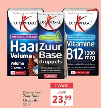 Promoties Zuur base druppels - Lucovitaal - Geldig van 18/03/2024 tot 14/04/2024 bij Holland & Barret