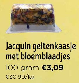 Promotions Jacquin geitenkaasje met bloemblaadjes - JACQUIN - Valide de 16/03/2024 à 02/04/2024 chez Jumbo
