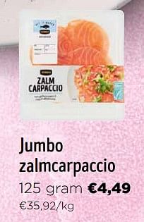 Promoties Jumbo zalmcarpaccio - Huismerk - Jumbo - Geldig van 16/03/2024 tot 02/04/2024 bij Jumbo