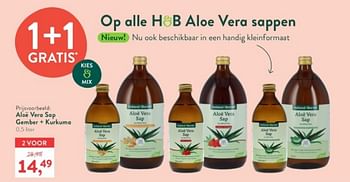 Promoties Aloe vera sap gember + kurkuma - Huismerk - Holland & Barrett - Geldig van 18/03/2024 tot 14/04/2024 bij Holland & Barret