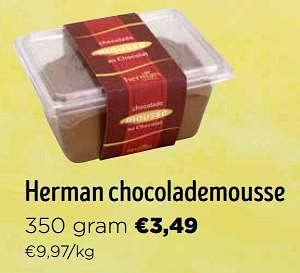 Promotions Herman chocolademousse - Herman - Valide de 16/03/2024 à 02/04/2024 chez Jumbo