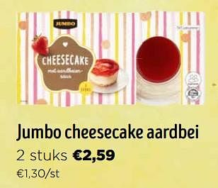 Promotions Jumbo cheesecake aardbei - Produit Maison - Jumbo - Valide de 16/03/2024 à 02/04/2024 chez Jumbo