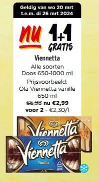 Promotions Ola viennetta vanille - Ola - Valide de 16/03/2024 à 02/04/2024 chez Jumbo
