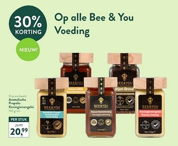 Promotions Anatolische propolis koninginnengelei - Bee&you - Valide de 18/03/2024 à 14/04/2024 chez Holland & Barret