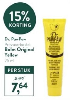 Promoties Balm original yellow - Dr. Paw Paw - Geldig van 18/03/2024 tot 14/04/2024 bij Holland & Barret