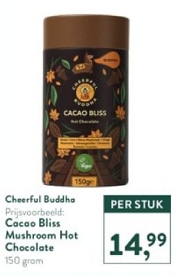 Promotions Cacao bliss mushroom hot chocolate - Cheerful Buddha  - Valide de 18/03/2024 à 14/04/2024 chez Holland & Barret