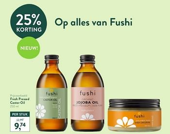Promoties Fresh pressed castor oil - Fushi - Geldig van 18/03/2024 tot 14/04/2024 bij Holland & Barret