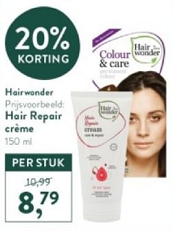 Promotions Hair repair crème - Hairwonder - Valide de 18/03/2024 à 14/04/2024 chez Holland & Barret